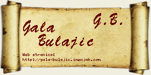 Gala Bulajić vizit kartica